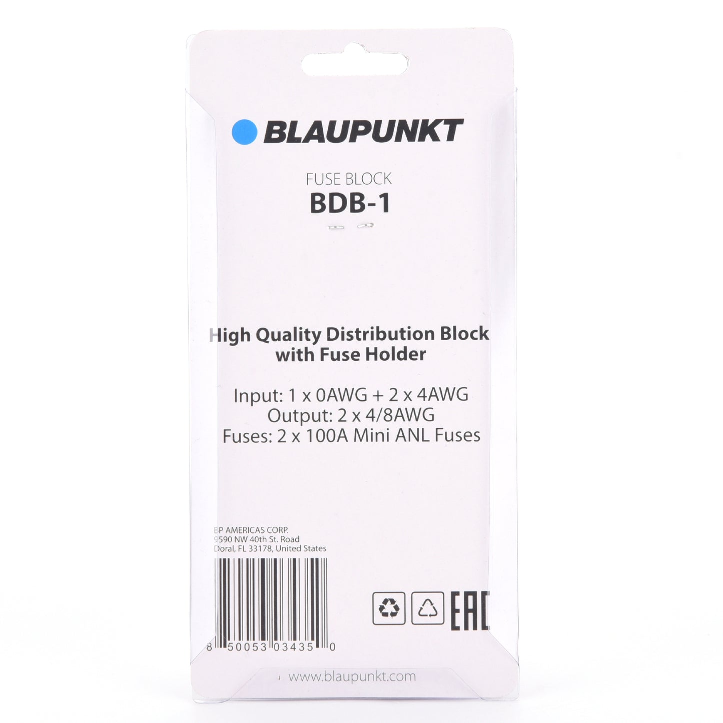 Blaupunkt BDB-1 2 x 100A Mini ANL Fuse Holder & Distribution Block for Car Audio