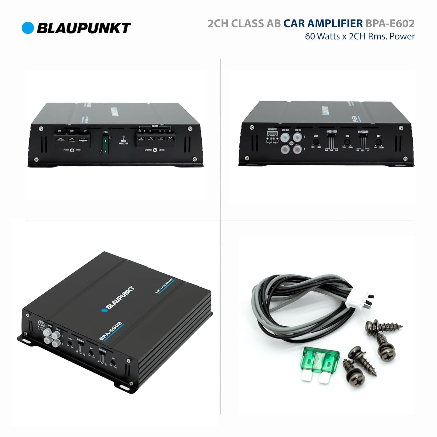 Blaupunkt BPA-E602 2-Channel 800W Amplifier for Car Audio