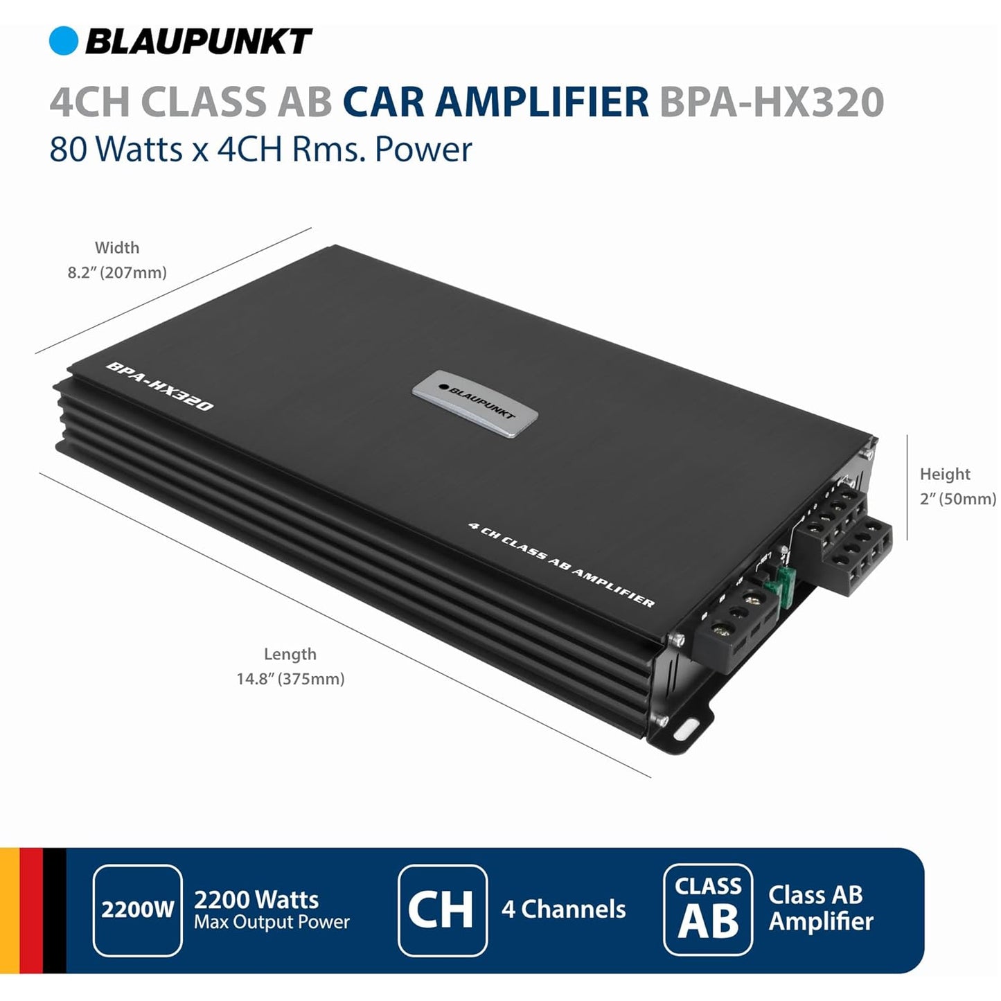 Blaupunkt BPA-HX320 4-Channel Car Amplifier