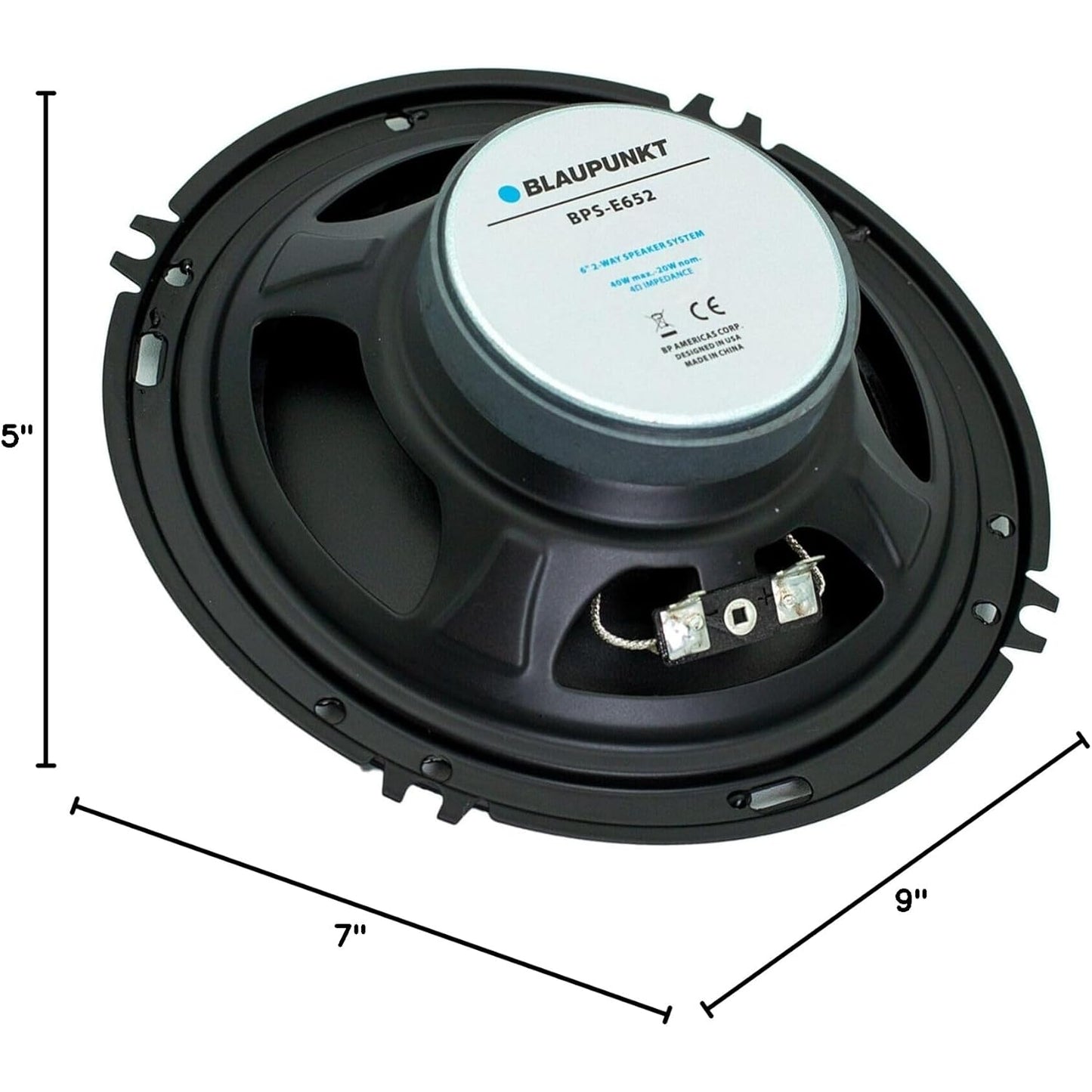 Blaupunkt BPS-E652 6" 2-Way Car Speakers 80W with Grilles