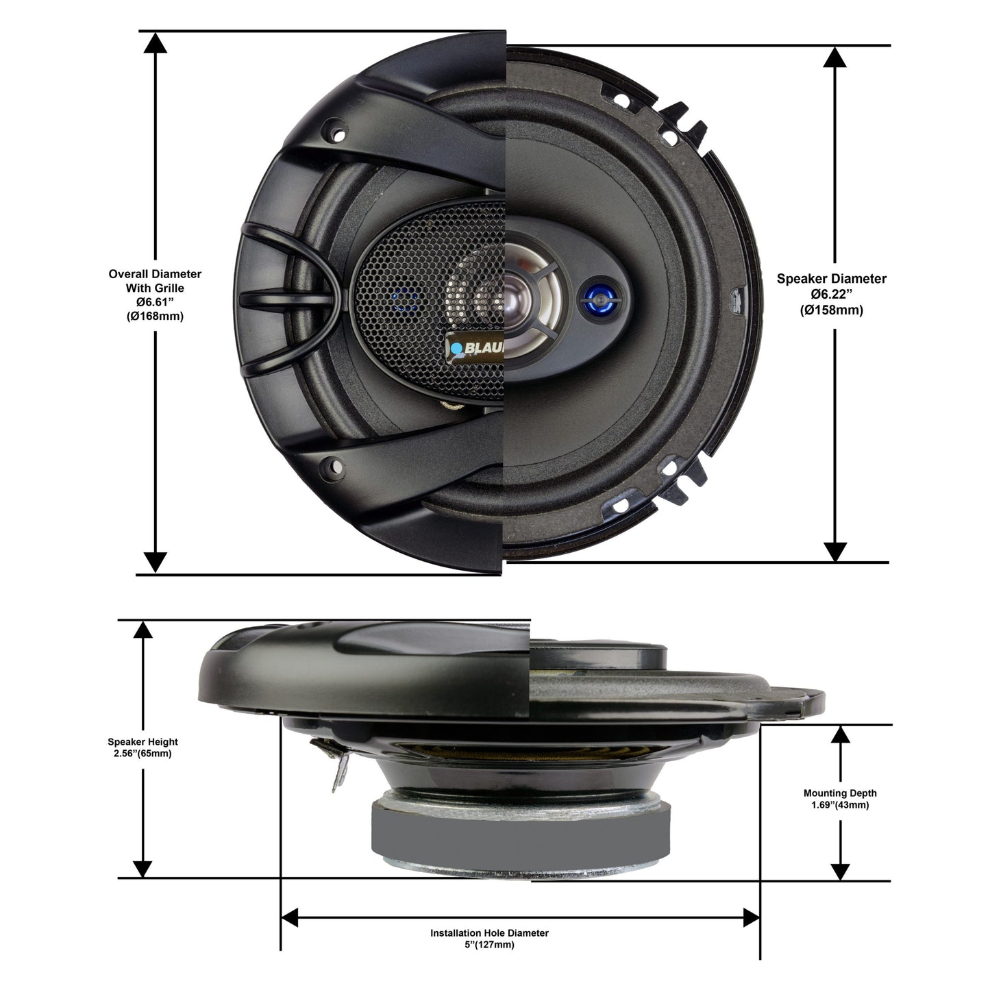 Blaupunkt GTS655MPRO 6.5" Car Speakers