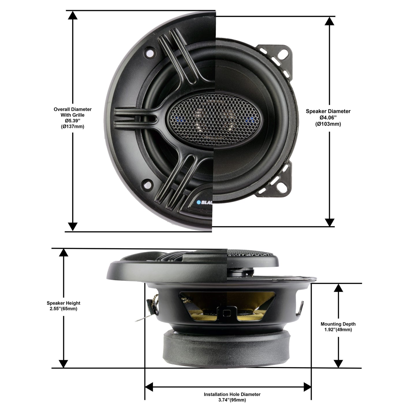 Blaupunkt GTX401PRO 4-Way 4 inch Car Speaker