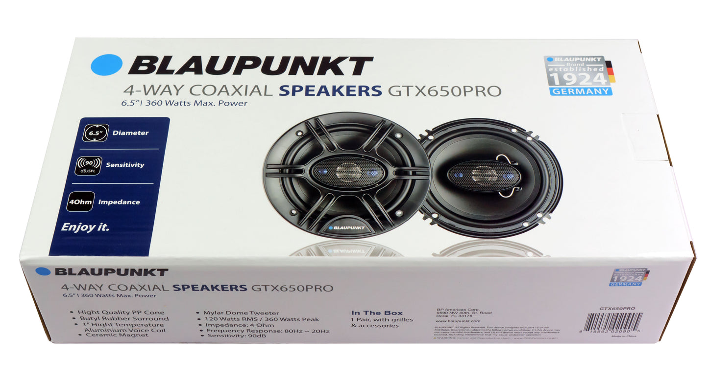 Blaupunkt GTX650PRO 6.5" 4-Way Car Speakers
