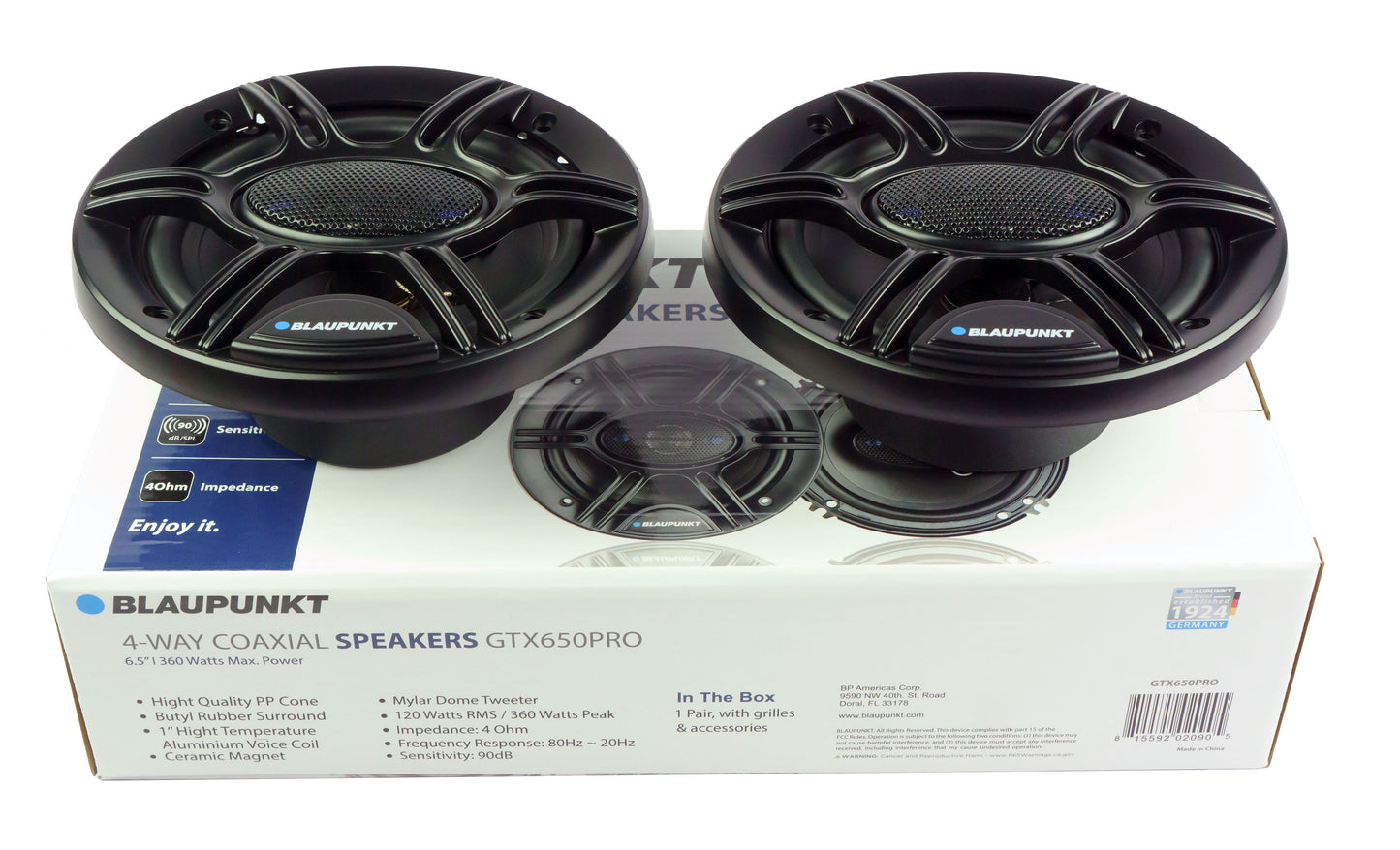 Blaupunkt GTX650PRO 6.5" 4-Way Car Speakers