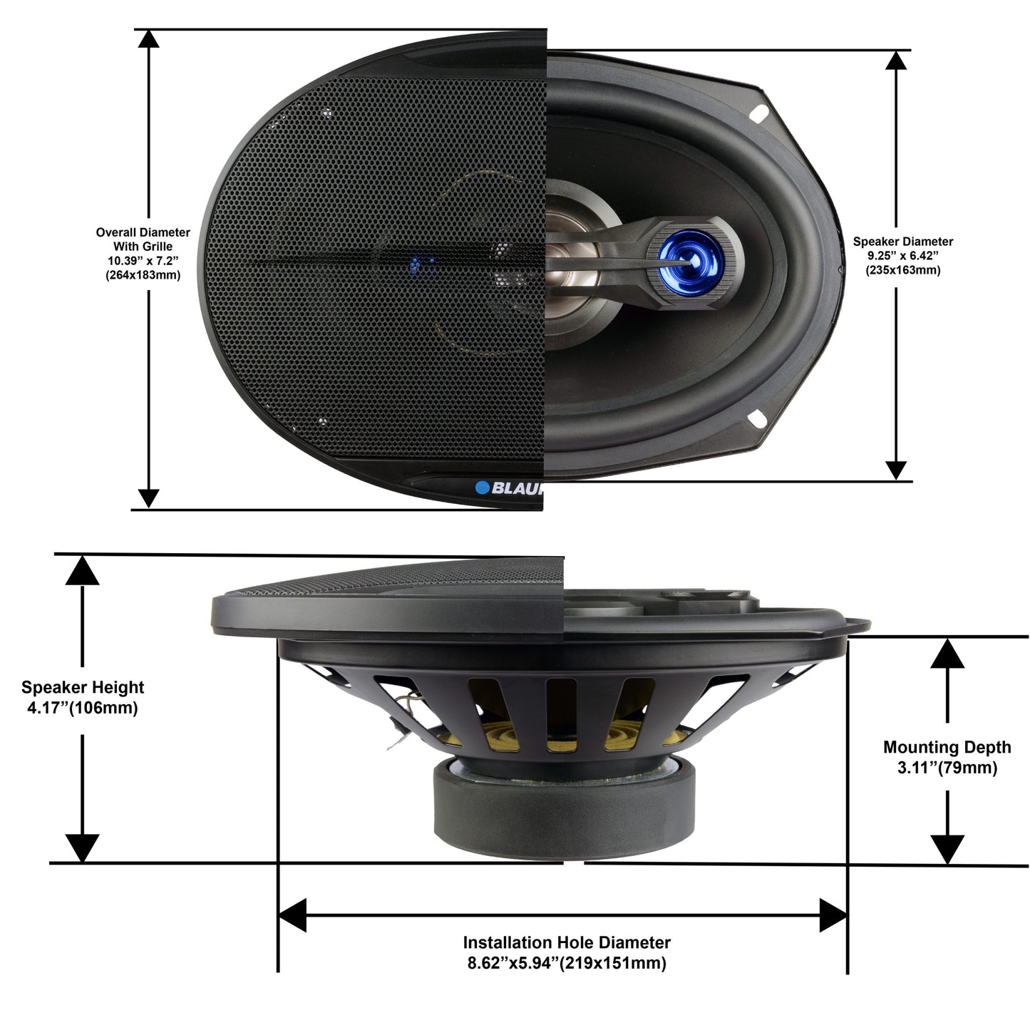 Blaupunkt GTX691PRO 6 x 9" Car Speakers