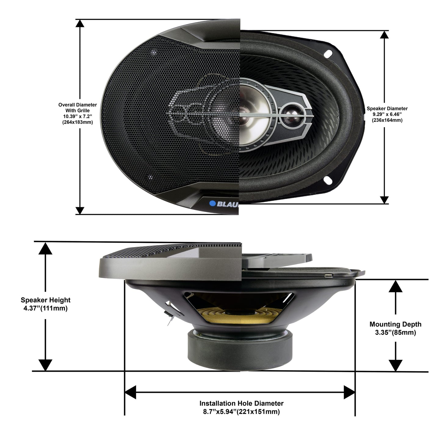 Blaupunkt GTX695PRO 6 x 9" Car Speakers