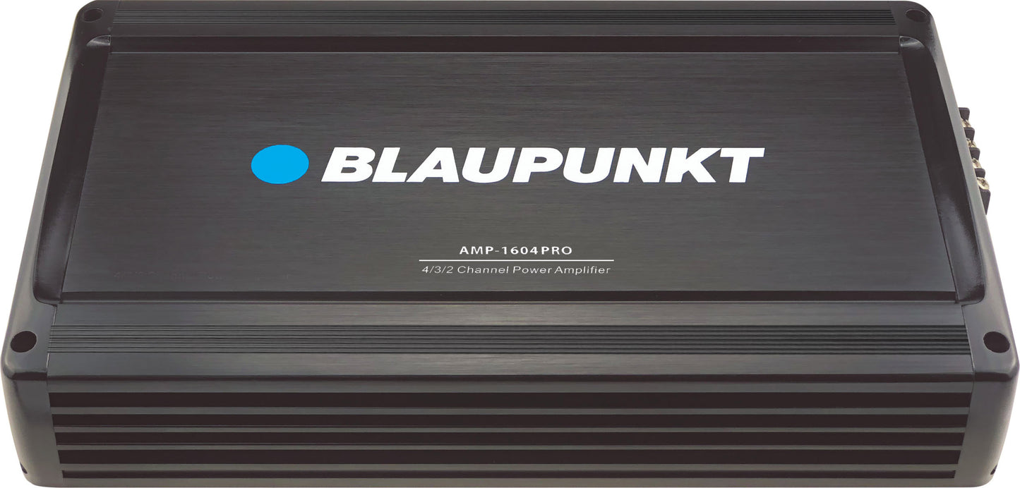 Blaupunkt AMP-1604PRO Car Audio 4/3/2-Channel Full Range 2 Ohm Stable Amp Amplifier 1600 Watts Max | Slim and Compact