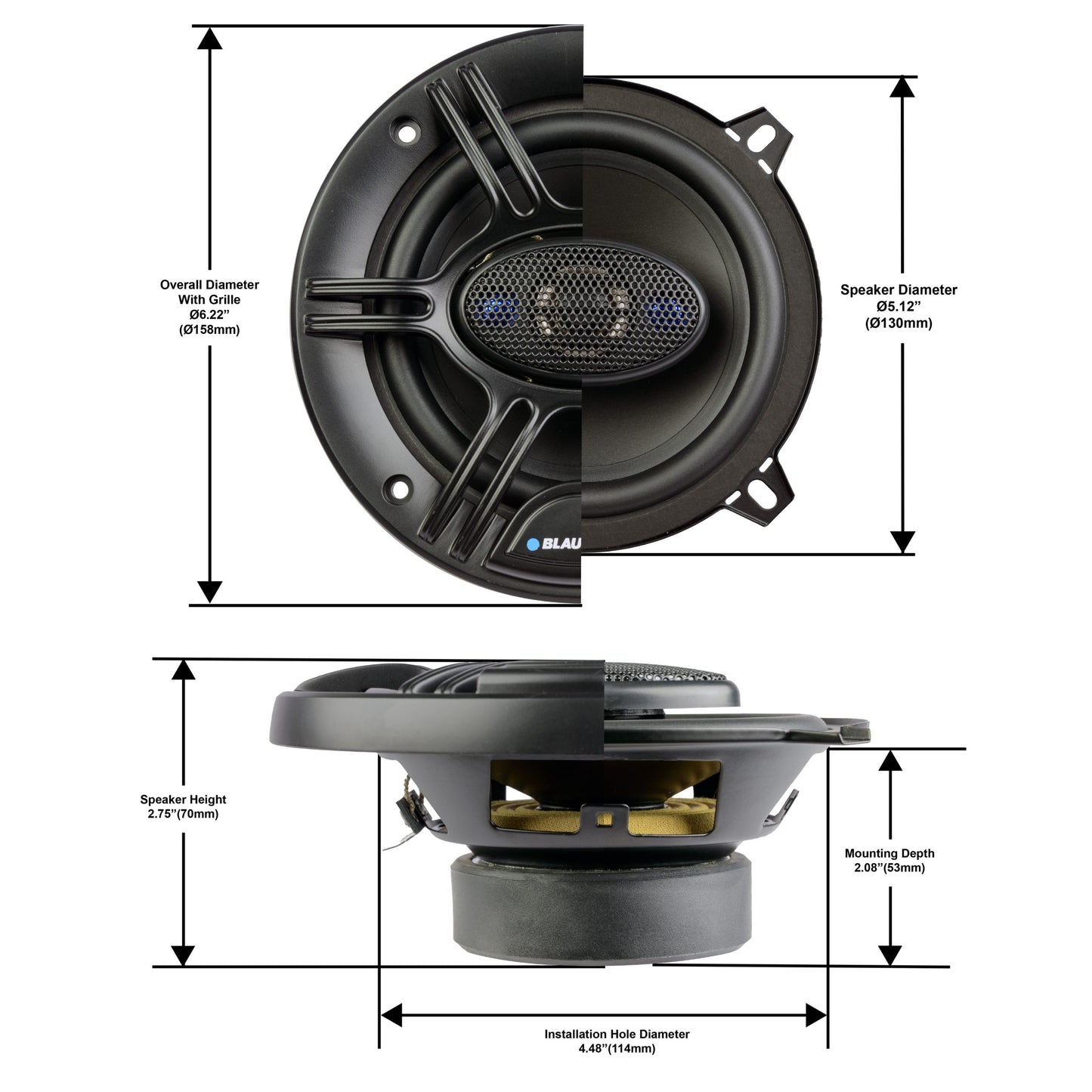 Blaupunkt GTX525PRO 5.25" 4-Way Car Speakers