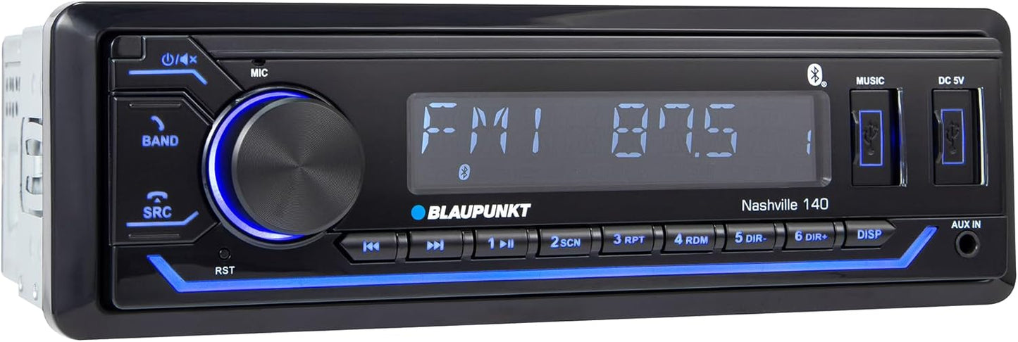 Blaupunkt NASHVILLE 140 Single DIN Bluetooth Car Stereo